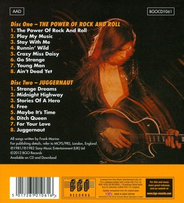FRANK MARINO (GUITAR) - THE POWER OF ROCK AND ROLL/JUGGERNAUT * NEW CD