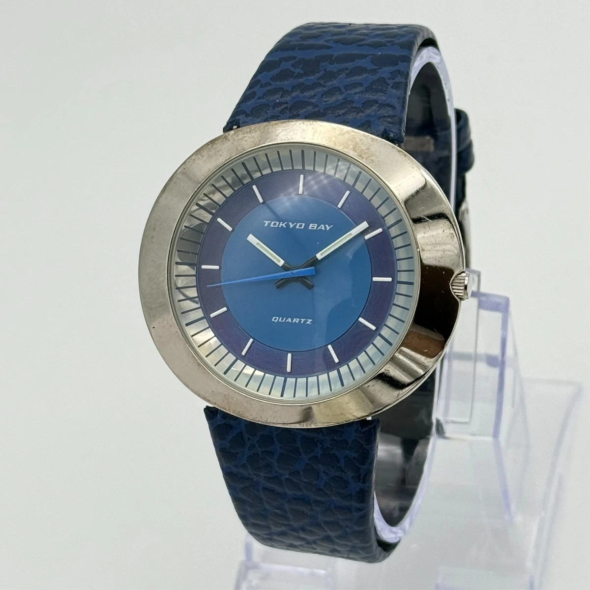 TOKYObay Mens Watch 39mm Blue Dial Canvas Leather Strap Black Stainless Quartz TOKYObay Wristwatches for sale | eBay main image 4