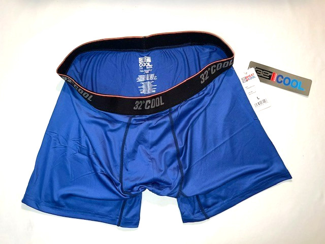 32 Degrees - Men's  Size L   Active Polyester Boxer Briefs - Blue/Black/Gray
