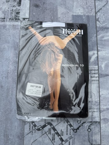 Collant collant Wolford singolo 10 den taglia L stile 11640 7212 quasi nero nuovo con etichette