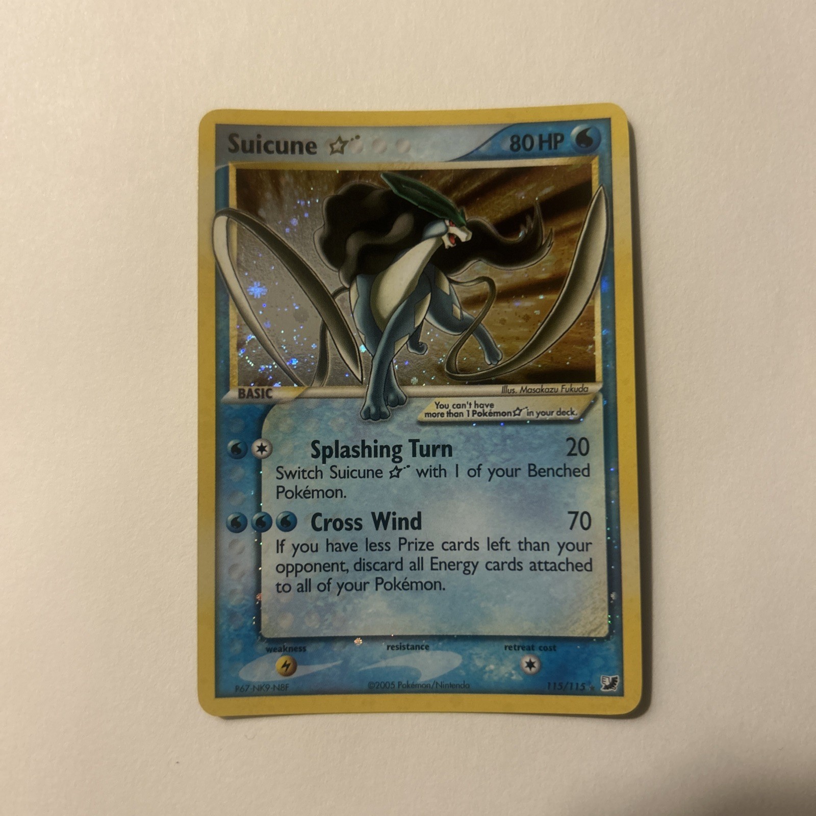 Suicune Gold Star 115/115 EX Unseen Forces – NM/LP  – Authentic