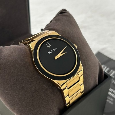 Bulova Millennia 97A183 Men's black Dial Gold chain 41MM Quartz Watch