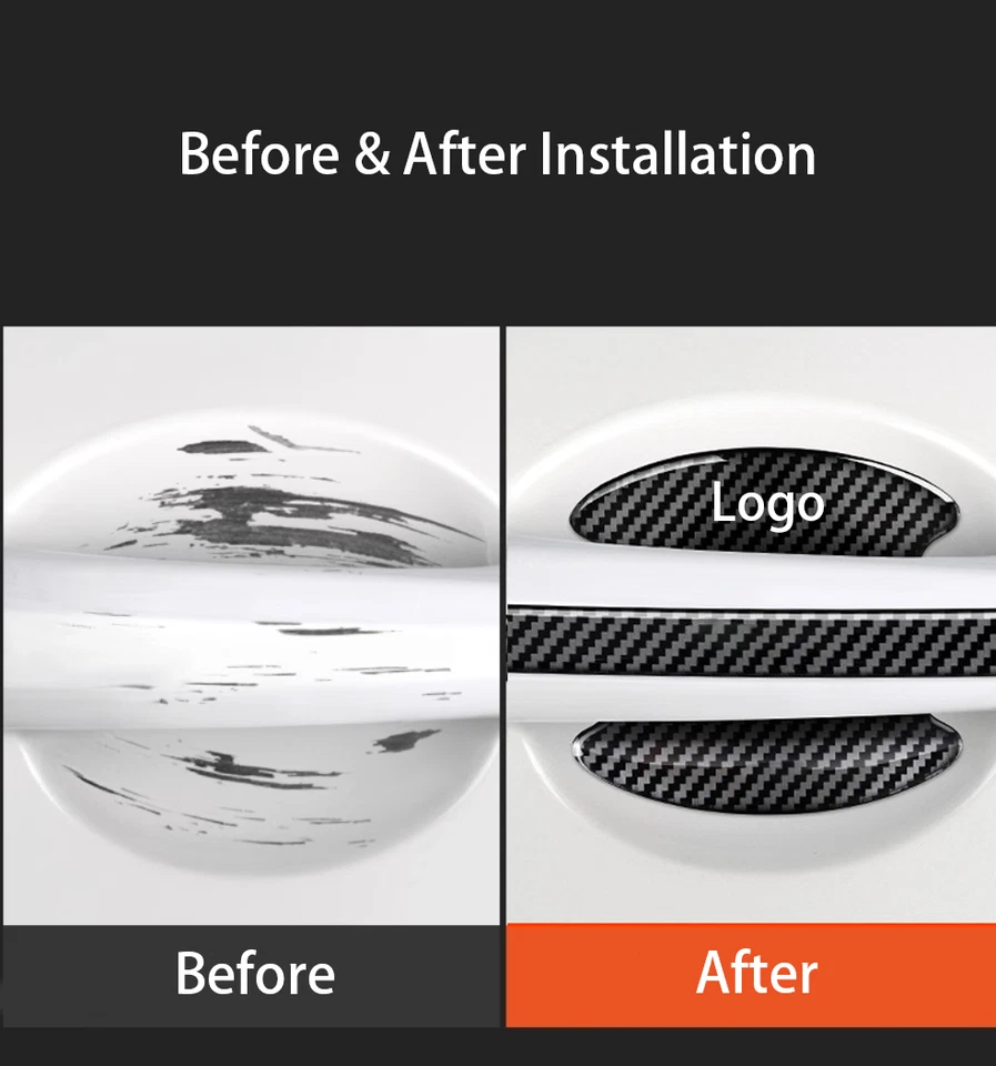 8 X для Mercedes-Benz автомобиля углерода ручки чаша протектор потертости защитный чехол отделка - Изображение 4 из 4
