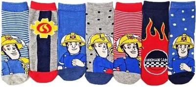 Feuerwehrmann Sam Socken 7er Pack Set 27/30 Kinder  Jungen Mädchen 7 Paar