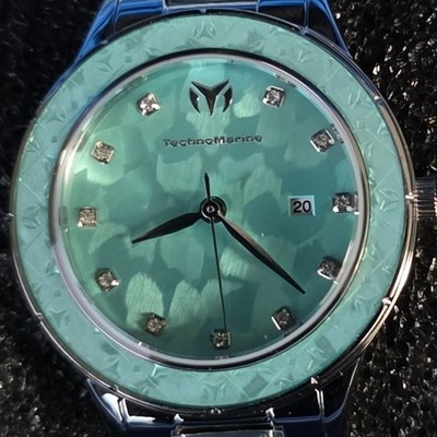 NEW TechnoMarine Sea Seafoam Glow Women\'s Watch 33mm Steel TM-725056 w/Diver Box TechnoMarine Seafoam Glow Women main image 4