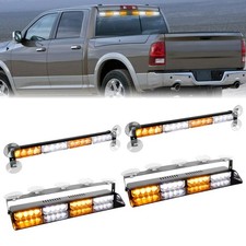 64 Led Amberwhite Strobe Light Bar Emergency Beacon Rooftop Warning Flashing