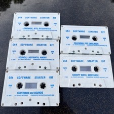 Commodore 64 C64 Software Starter Kit Tapes 1-5 Complete Set Untested