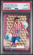 Marketplace image: 5839 Antoine Griezmann 2025 Topps Finest UEFA #201 SuperFractor 1/1 PSA 10