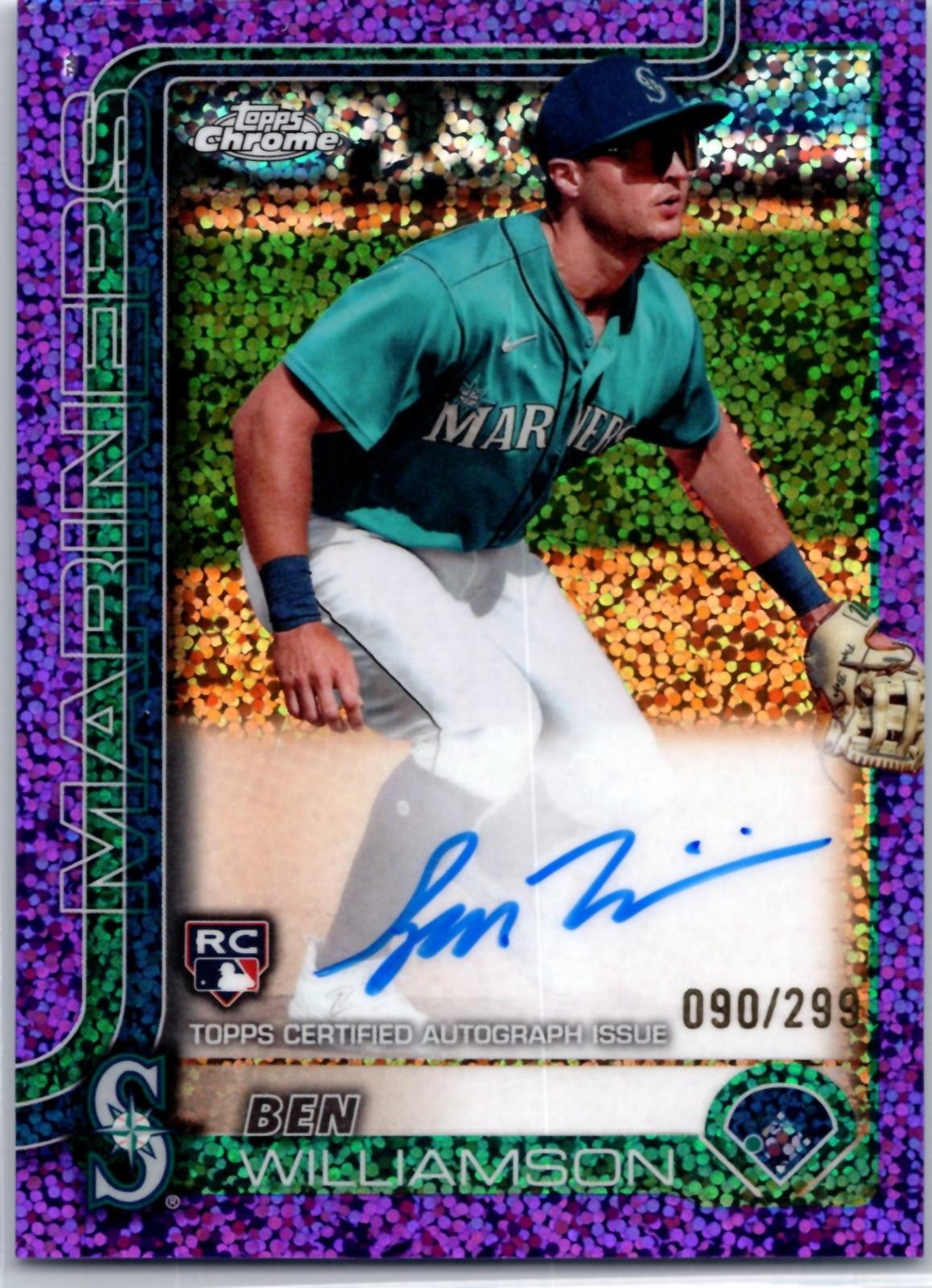 2025 Topps Chrome Update #RA-BW Ben Williamson Autographs Purple Speckle #/299
