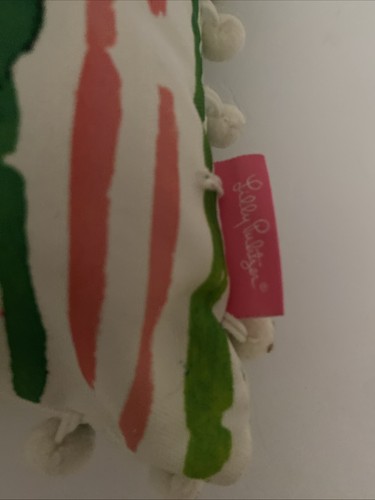 NEU LILLY PULITZER Rosa Flamingo Dekokissen Bommel 20x12 Indoor Outdoor Tropic - Bild 8 von 10