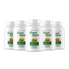 (5 Pack) Gluco Elixir Capsules, GlucoElixir Blood Health Support (300 Capsules)