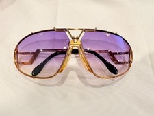 CAZAL Sunglasses Gold Frame Purple Gradient Lenses Authentic Vintage
