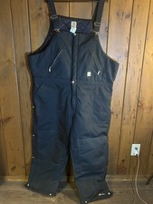 Carhartt R33 Extremes Arctic Quilt-Lined Zip-to-Hip Bib Overalls Black 50x30