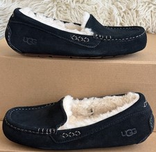 UGG Ansley Women s Black Sherpa Moccasin Slippers Size 7
