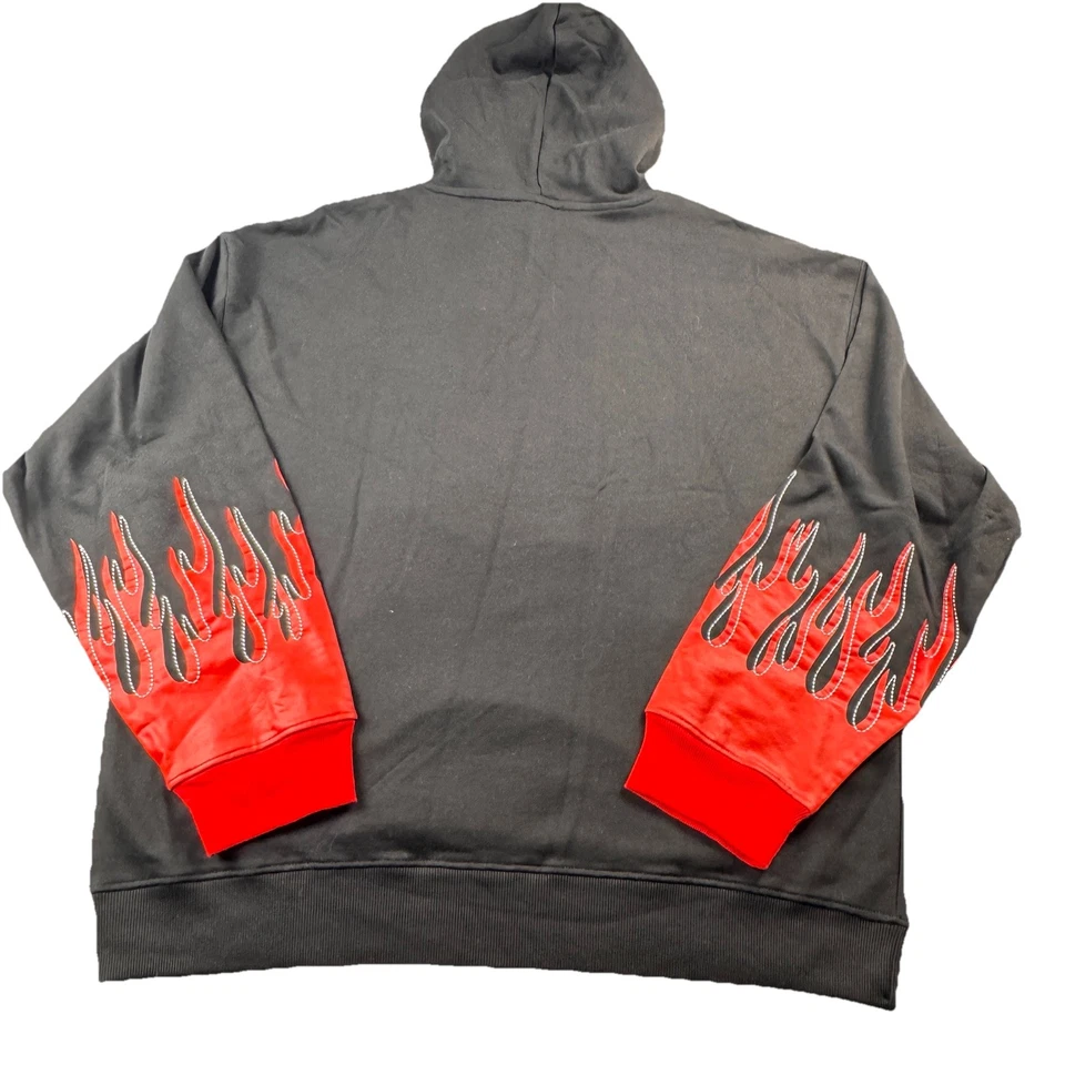 Patches And Red Flames True Religion Men's Hoodie Sweatshirt XL. - Image 2 of 4