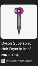 Dyson Supersonic Hair Dryer Iron/Fuchsia Purple with 5 Extra Attachments Tested
