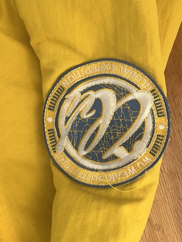 Vintage 1990's Wu Wear Wu-Tang Clan Hooded Snow Jacket Fleece Yellow Black XL - Picture 7 of 9