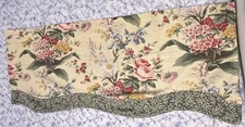 Waverly Home Classics Valances Set of 2 Scalloped Yellow Floral Cotton 15"x77"