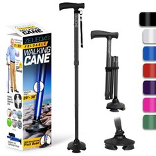 Walking Cane for Women  Men - Self Standing Adjustable Folding Cane with T H...