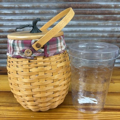 VINTAGE Longaberger 2000 October Fields Pumpkin Basket, Lid, Liner & Protector