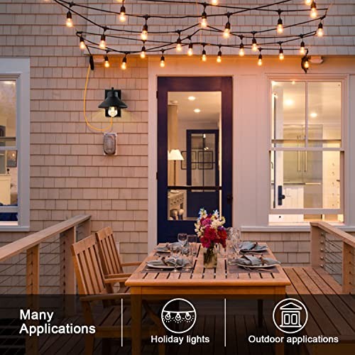  Porch Light with Outlet, Matte Black Waterproof 1-Pack Powder-coated Black