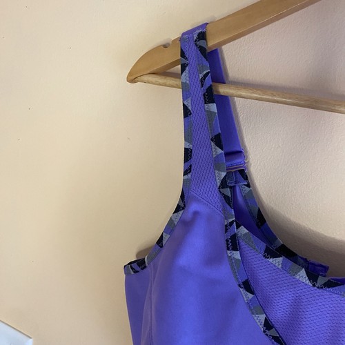 Glamorise 42DD Sports Bra Purple No Bounce Camisole Wirefree Mid Impact 1066 - Picture 3 of 12