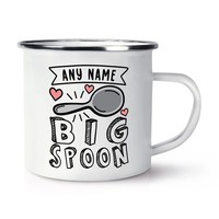 Personalisiert Groß LöFfel Emaille Becher Tasse Liebe Weiß Lustig Freund Ehemann