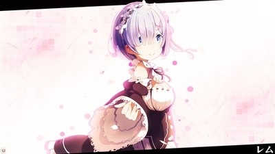 Blue Hair Cherry Blossom Lightning Re Zero Anime Playmat Desk Mat 24x14in