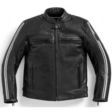 Men BMW Motorrad Heritage Twin Stripes Leather Motorcycle Jacket