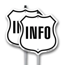 Information Shield Shaped Sign With Stake Weather Resistant Crafted in the USA