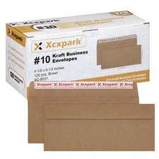 120 PCS 10 Brown Self Seal Kraft 4-1/8 x 9-1/2 inches Security Envelopes, Wi...