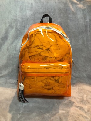 clear orange backpack