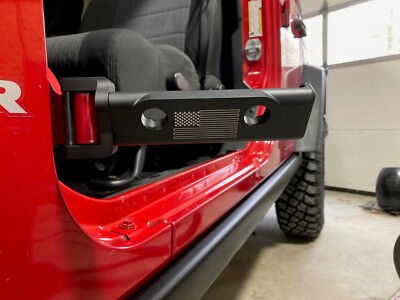 USA Flag Billet AL Custom Jeep JK-JL-Gladiator door hinge Foot rests Footpegs