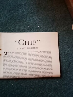 El11 Ephemera 1930 Artikel Story Chip Mary Wiltshire 