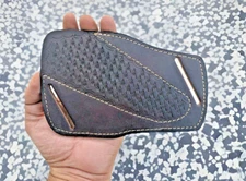 Handmade Leather knife sheath Fix Blade knife Belt Loop Sheath Hand Engraved