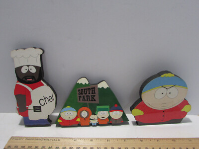 Vintage South Park Refrigerator Magnets set of 3 Chef, Cartman, Kyle Stan Kenny