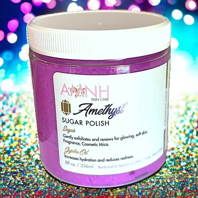 AMINNAH Amethyst Sugar Scrub 8 oz New Without Box