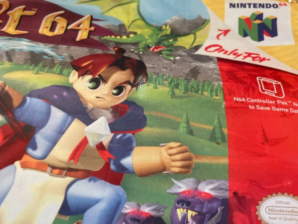 Quest 64 5ft Flag Nintendo 64 1998 Banner Poster N64 RPG THQ - Image 3 of 3