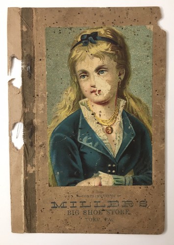 Antique Miller's Big Shoe Store Ephemera Piece York PA Lovely Young Lady