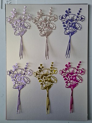 Stanzformen, 6 wunderschöne Blumensträuße verschiedene Farben (Set 1)
