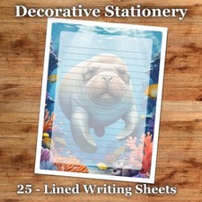 25 Sheets Decorative Paper Letter Writing Paper Color Stationery - Sea Life 033