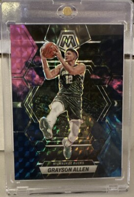 Grayson Allen 2022-23 Panini Mosaic #144 Black Prizm Nebula 1/1 Card W/ Mag