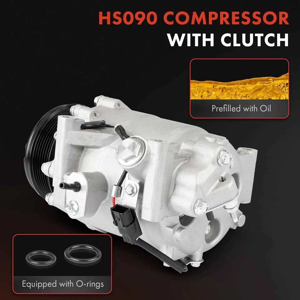 Compresor de aire acondicionado con polea de 7 ranuras para Nissan Versa 2020-2023 Acura TSX 2009-2014 Foto 2 de 4