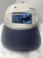 Boeing 747 Embroidered Cap Hat  Adult Adjustable Metal Belt Buckle OSFA Vitronic