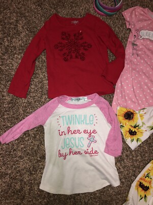 Toddler Girls 4-5T Long Sleeve Dresses Shirts Pajama Dress Romper  Headbands  | eBay