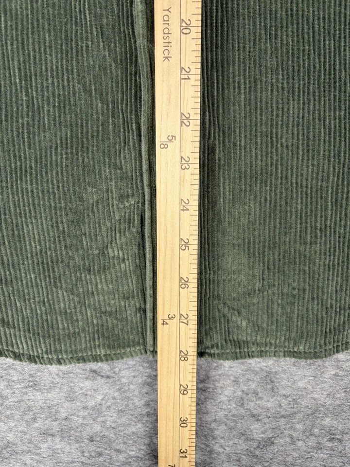 Reiss Shirt Mens L Corduroy Twin Pocket Overshirt Green Button Long Sleeve - Image 3 of 4