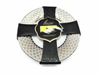 Set of 4 Ciroa Luxe Gold Lattice Porcelain Dinner Plates with Metallic Accent