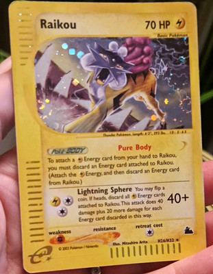 Pokémon TCG Raikou Holo Rare H26/H32 Skyridge Englisch 2003 KP70