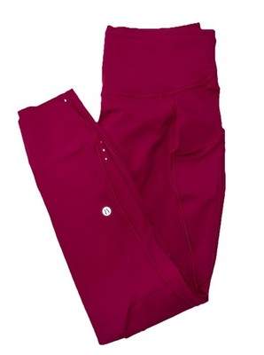 NWT LULULEMON SIZE 10 FAST/FREE HIGH RISE TIGHT 25 W/ POCKETS BERRY BRAMBLE