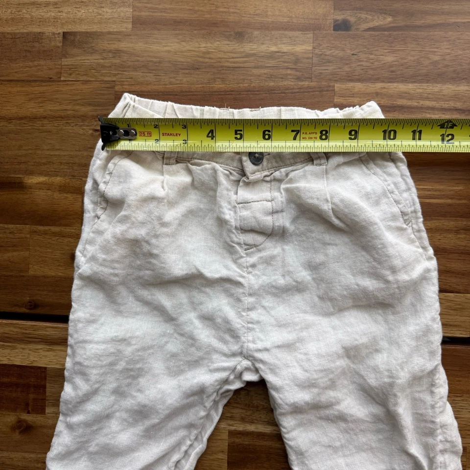 H&M Beige Linen Pants Toddler Size 3T Minimalist Preppy Beach Vacation Resort - Image 3 of 4
